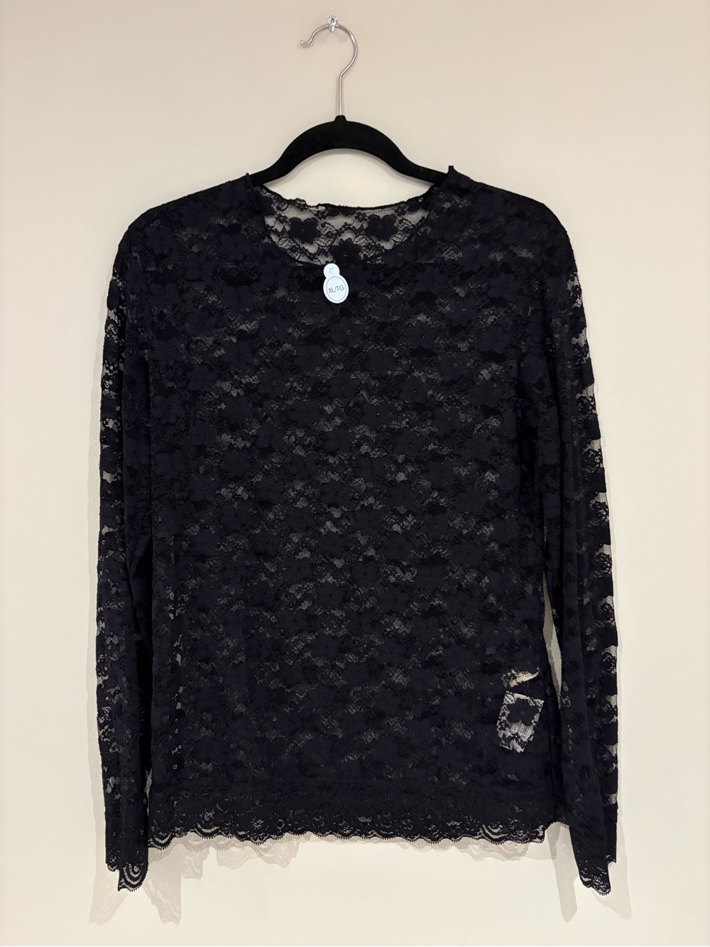 Y2K Sears Jessica Black Lace Long Sleeve Tee